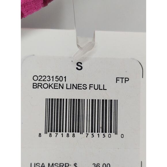 Nwt Volcom Women's bathing suit bottoms broken lines full small pink striped - Picture 4 of 5